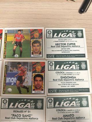 Lote 25 cromos Mallorca Liga 97/98