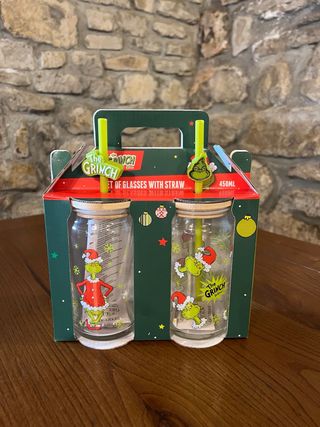Set 2 Bicchieri GRINCH con Cannuccia