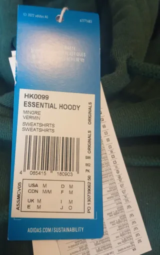 Felpa con cappuccio Adidas Originals, Essential M