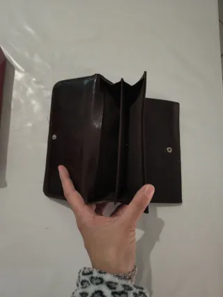 Portafogli donna vera pelle color marrone coffee