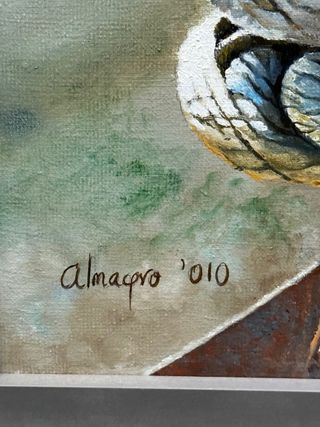 Pintura al óleo realista de noray 55 x 55