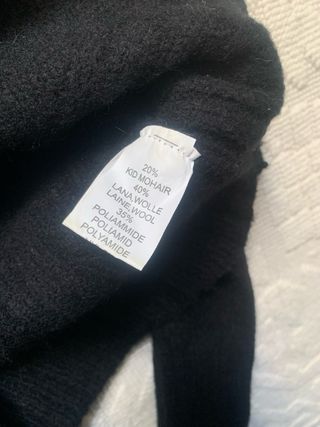 Cardigan nero con zip Super kid mohair Lana