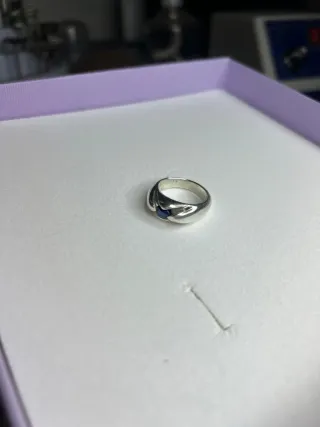 Anello Artigianale in argento con zaffiro