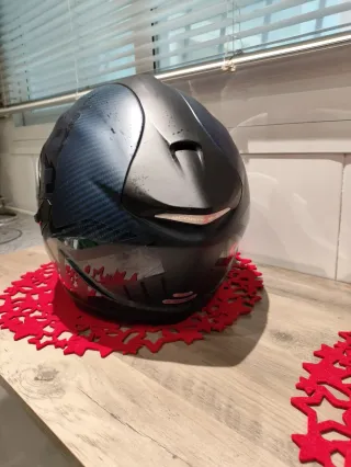 Casco de moto Scorpion azul. EXO 1400 EVO carbono