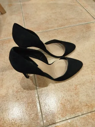 Zapatos de tacón negros terciopelo