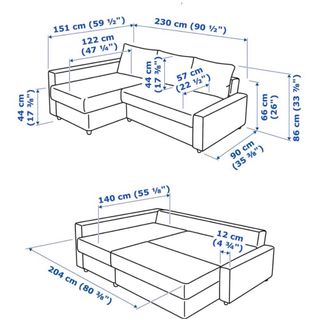 Sofá Cama IKEA FRIHETEN Chaise Longue Gris