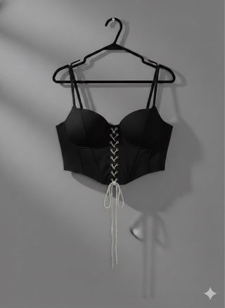 Corsetto Nero con Laccetti Glitter