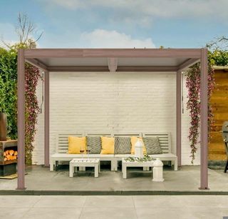 Pérgola de jardín bioclimática 3x3m (9m2) Hampshire imitación madera