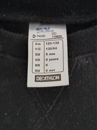 Domyos sudadera negra Talla 8 años