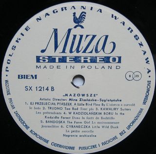 MAZOWSZE LP 12 33 RPM POLSKIE NAGRANIA