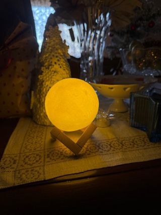 Lampada Luna con Base Legno