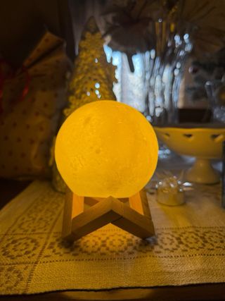 Lampada Luna con Base Legno