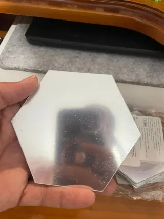 Espejos Decorativos Hexagonales Plateados