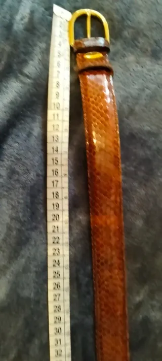 Cinturón Piel Lagarto Auténtica Marrón unisex