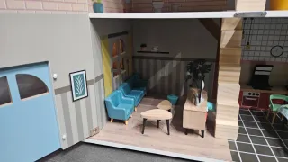 Casa de muñecas de madera Con comedor Y cocina