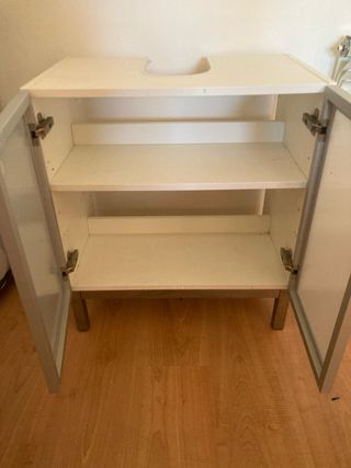 Mueble de lavabo cristal y metal