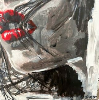 Pintura acrílica mujer rostro