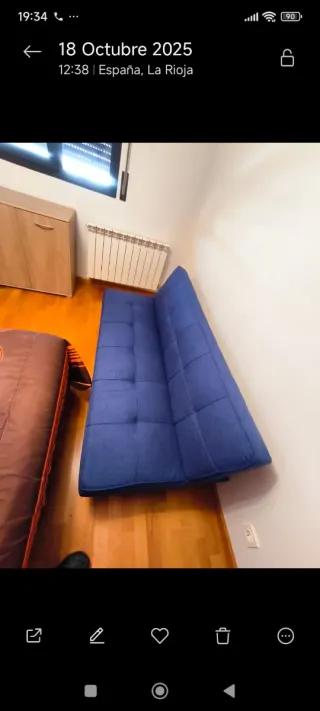 Sofá Cama Azul Moderno