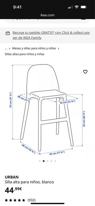 Silla Ikea Urban Blanca