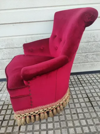 Descalzadora de tela beige con flecos