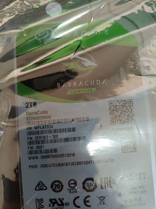 Disco Duro Seagate BarraCuda 3.5" 2TB SATA 3