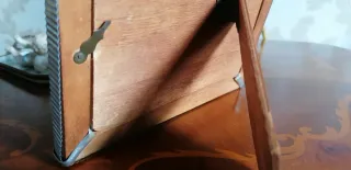 Cornice portafoto vintage alluminio e legno