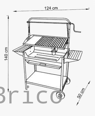Barbacoa Premium Acero Inoxidable 140x50x124 cm TROIA CX BR - Orework