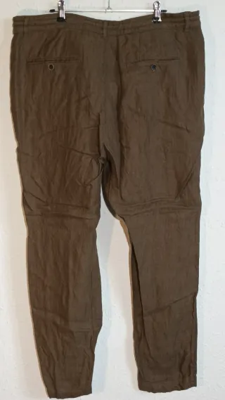 Pantalón Zara Lino Verde Oliva