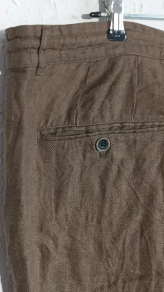 Pantalón Zara Lino Verde Oliva