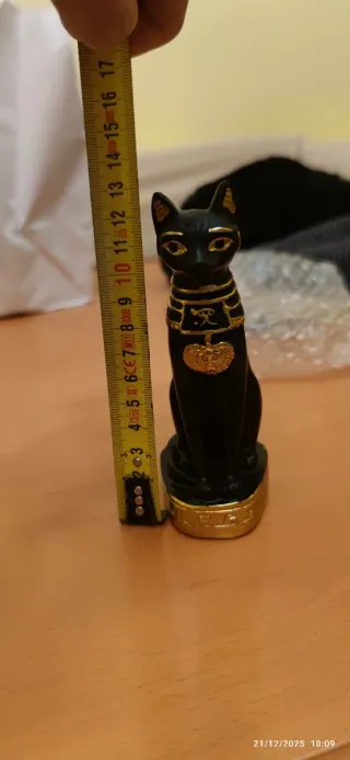 Figura Gato de la suerte Egipcio Negro Dorado