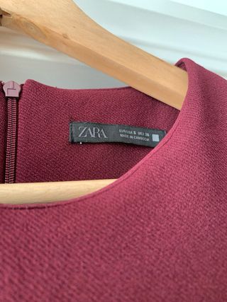 Vestido Zara Burdeos Drapeado