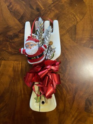Decorazione Natale Babbo Natale su forchetta