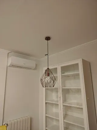 Lámpara techo colgante de acero cobre y bombilla