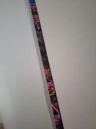 Cuadro Lienzo Paisaje Montañas Flores Rosas