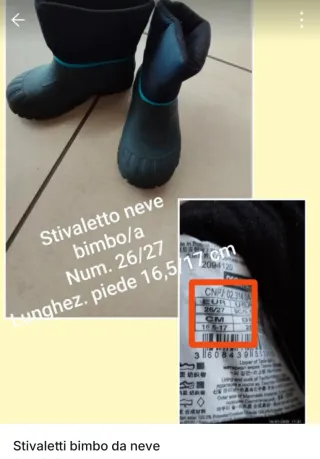 Stivaletti neve bimbo/a 26/27
