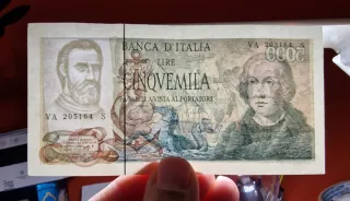 5000 Lire Colombo secondo tipo Originale d'epoca