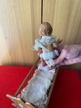 Culla Bambino Gesù Legno Decorazione