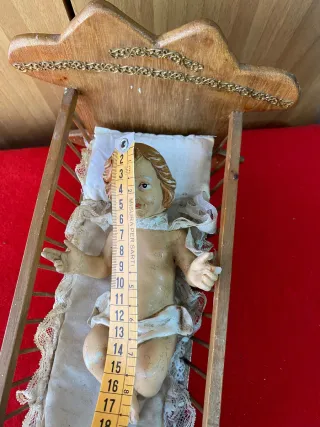 Culla Bambino Gesù Legno Decorazione