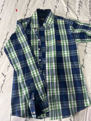 Camisa Spagnolo cuadros azul y verde