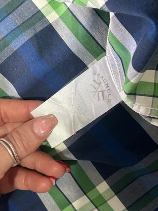 Camisa Spagnolo cuadros azul y verde