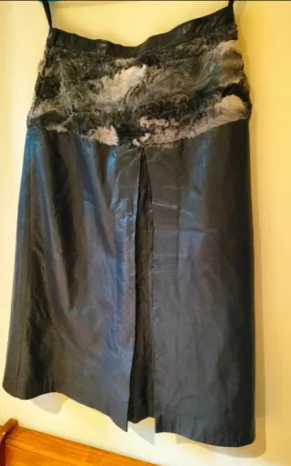 Conjunto Chaqueta y Falda Piel Auténtica