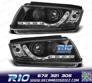 FAROS SKODA FABIA 99-07 LUZ DIURNA LED FONDO NEGRO