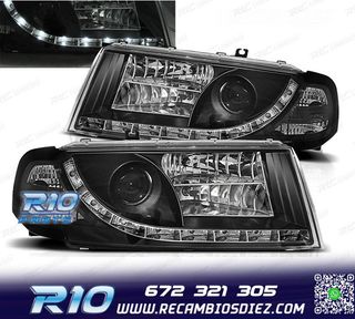 FAROS SKODA OCTAVIA 01-04 LUZ DIURNA LED FONDO NEGRO