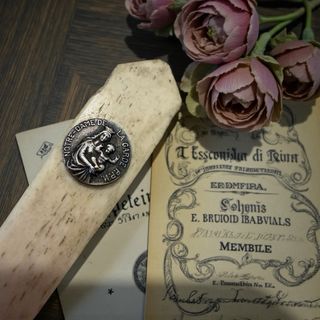 Antica penna in osso con lente segreta