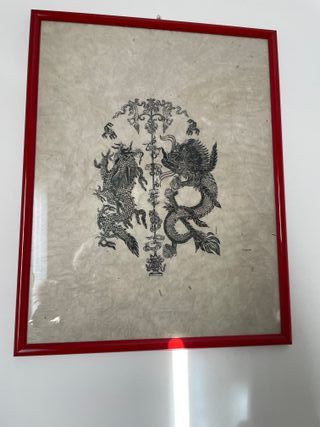 Xilografia vintage draghi anni 60