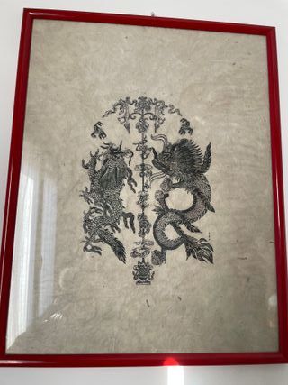 Xilografia vintage draghi anni 60