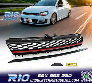 PARRILLA VOLKSWAGEN VW GOLF 7 VII 12-17 LOOK R NEGRO ROJO