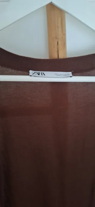 Chaqueta mujer larga punto Zara