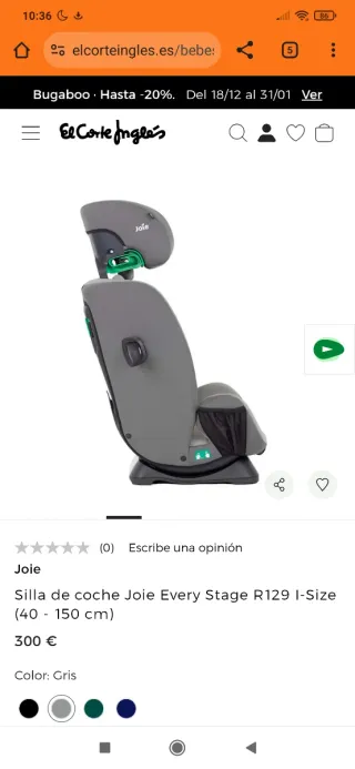 Silla coche Joie 40-150 cm como nueva
