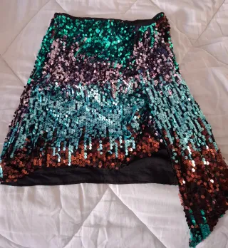 Falda de lentejuelas degradadas